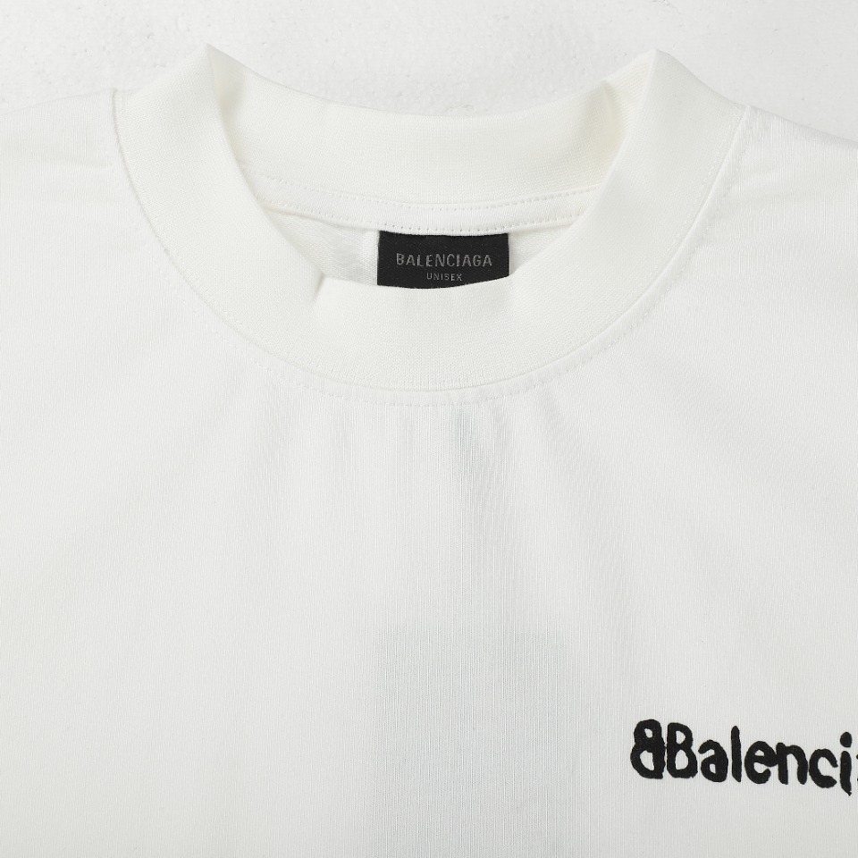 Balenciaga巴黎世家BLCG 24SS涂鸦小字母印花短袖T恤