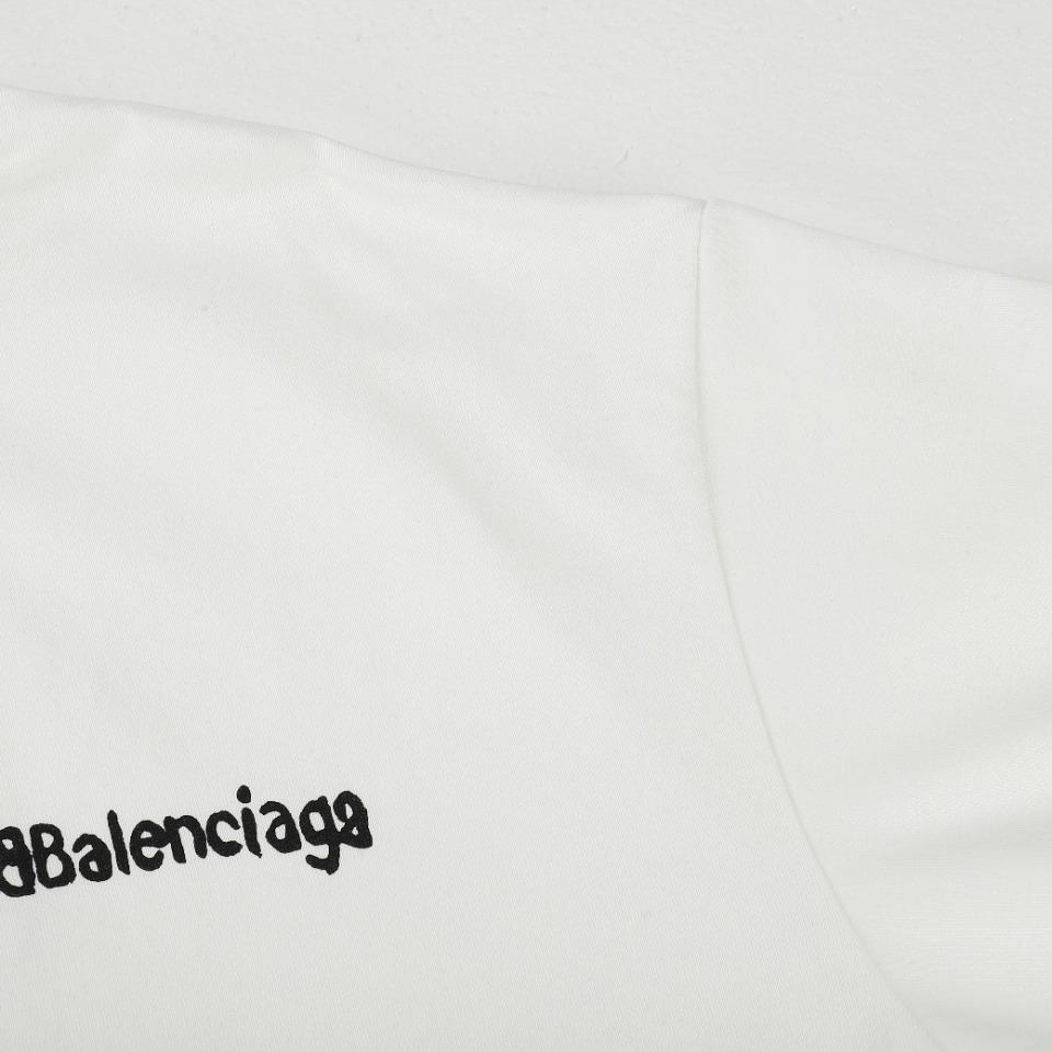 Balenciaga巴黎世家BLCG 24SS涂鸦小字母印花短袖T恤