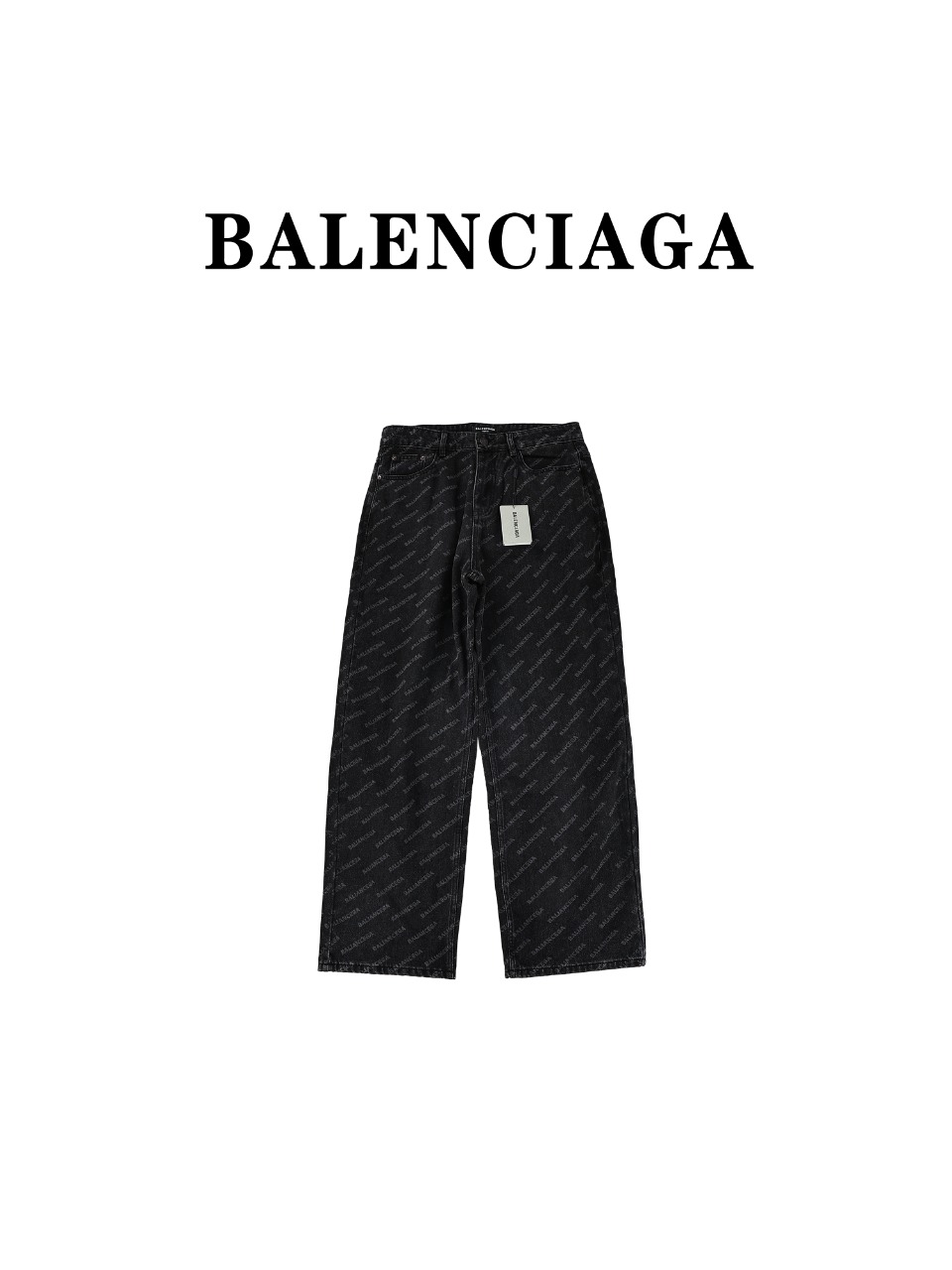 Balenciaga巴黎世家BLCG 24SS 字母满印牛仔长裤