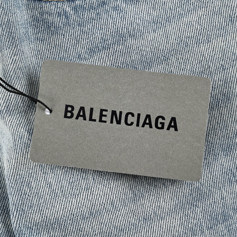 Balenciaga24ss秋冬新款拼接迷彩牛仔长裤