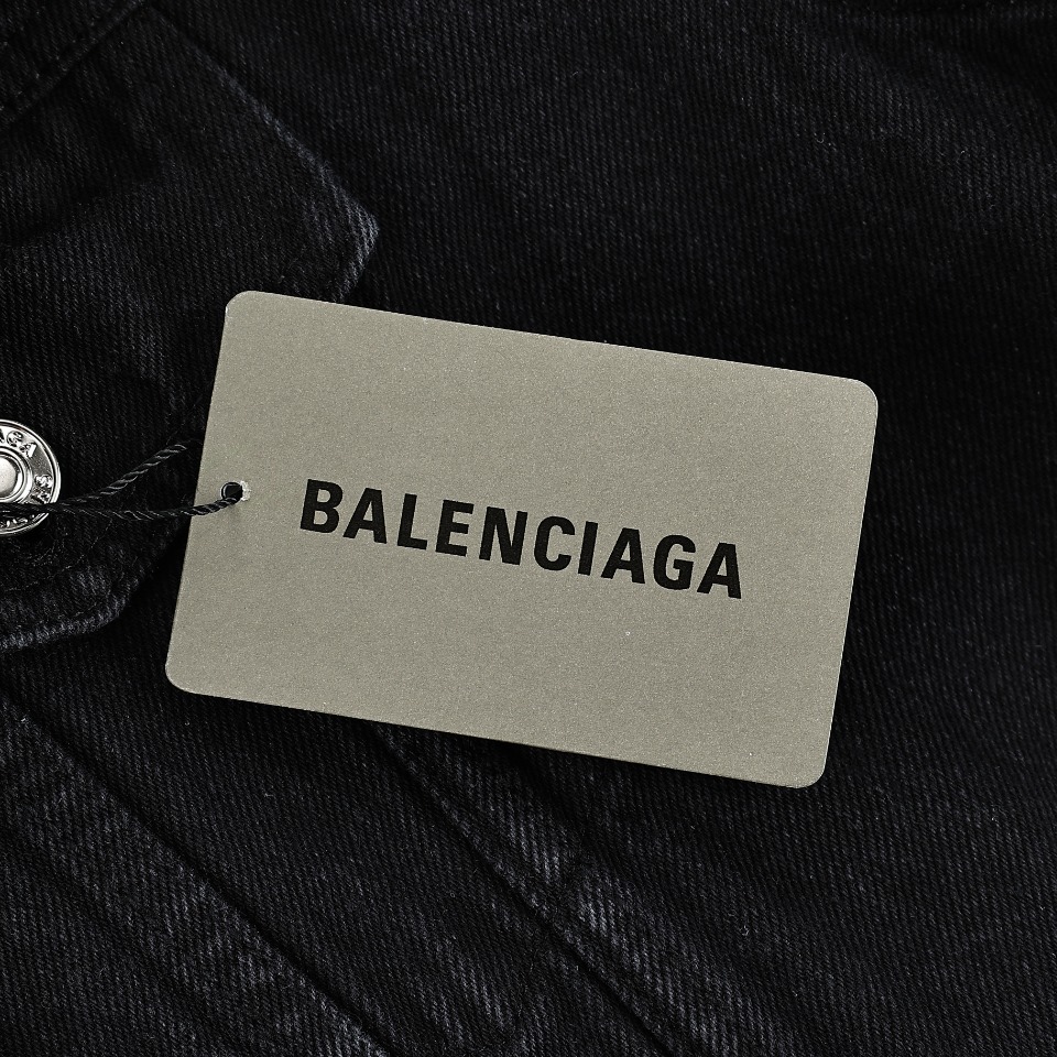 巴黎世家balenciaga后背满logo印字母牛仔夹克外套