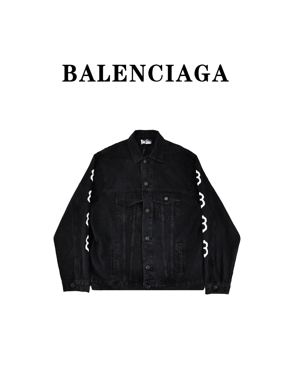 Balenciaga/巴黎世家 23Fw 双B手绘涂鸦印花牛仔外套