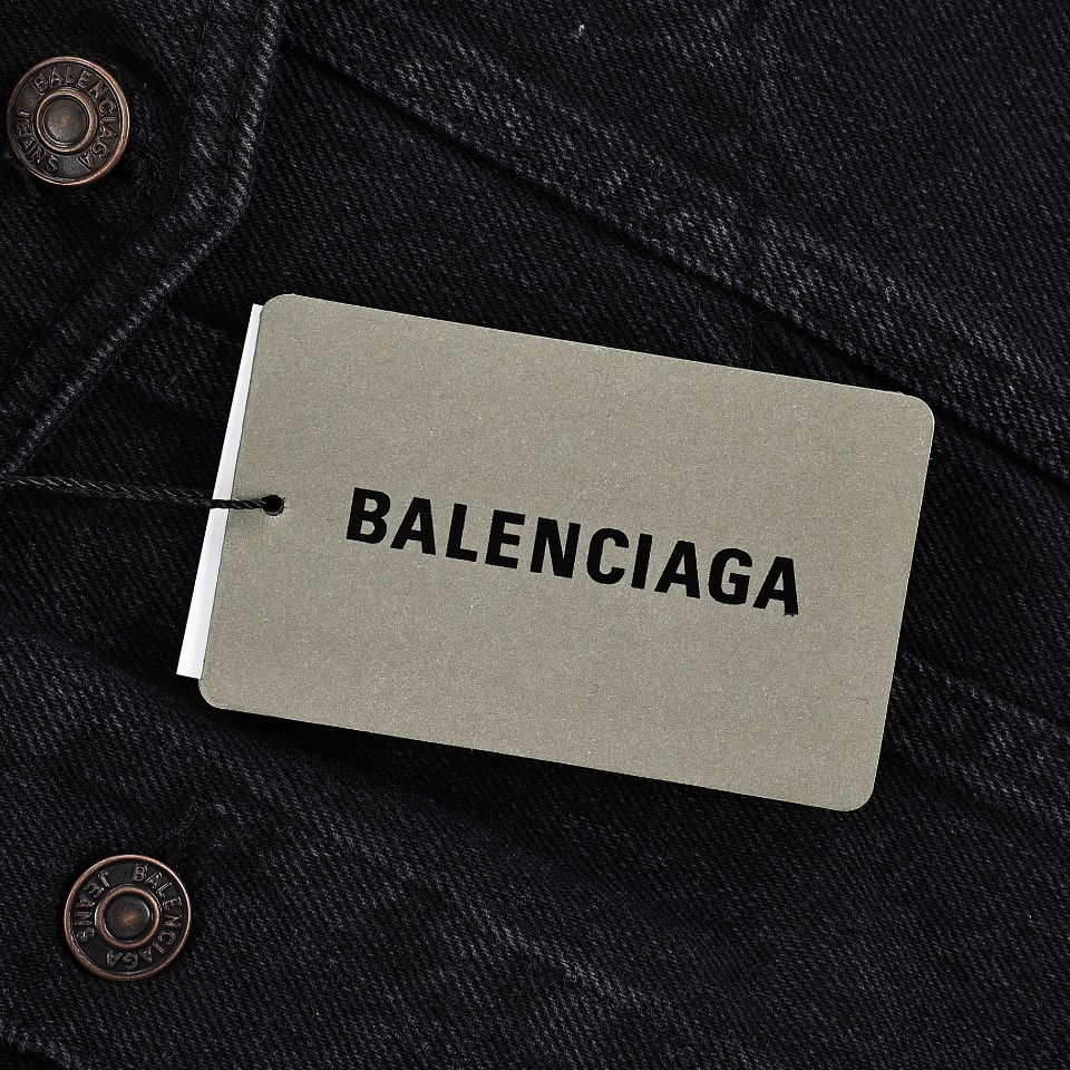 Balenciaga/巴黎世家 23Fw 双B手绘涂鸦印花牛仔外套