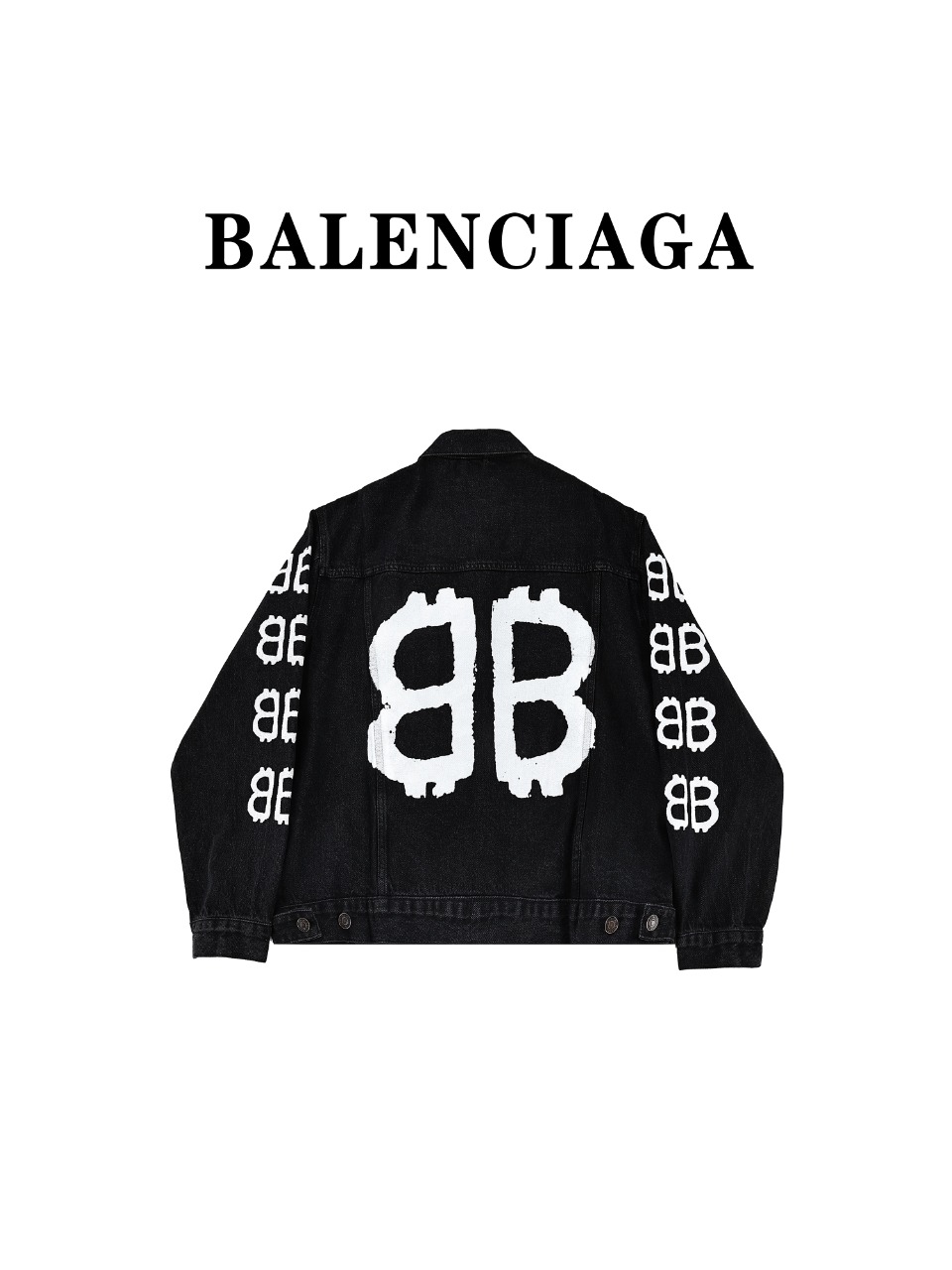 Balenciaga/巴黎世家 23Fw 双B手绘涂鸦印花牛仔外套