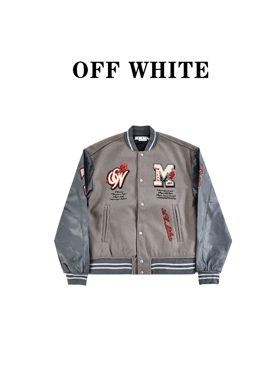 Off-White Vêtements Manteaux & Blousons Sweatshirts Rouge Blanc Broderie de fleurs Unisexe Coton Pu Laine Série printemps Fashion