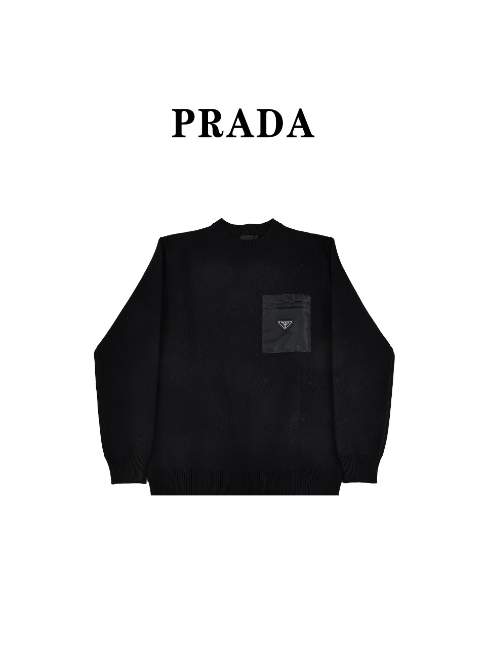 PRADA/普拉达 22ss 三角标口袋针织长袖毛衣