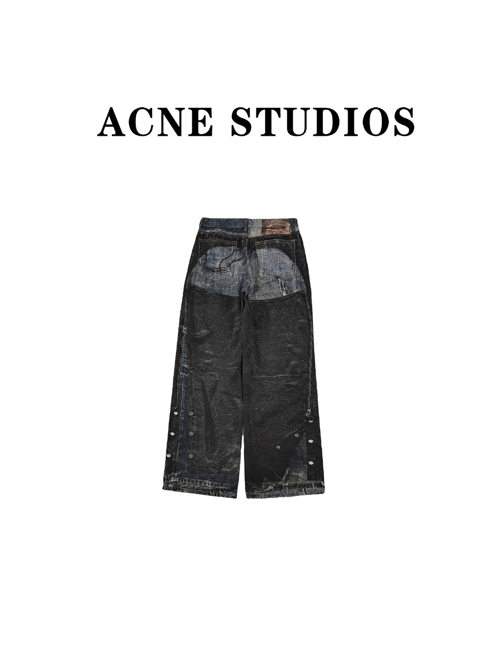 Acne Studios 错视数码腰带拉链扣子3D打印牛仔裤