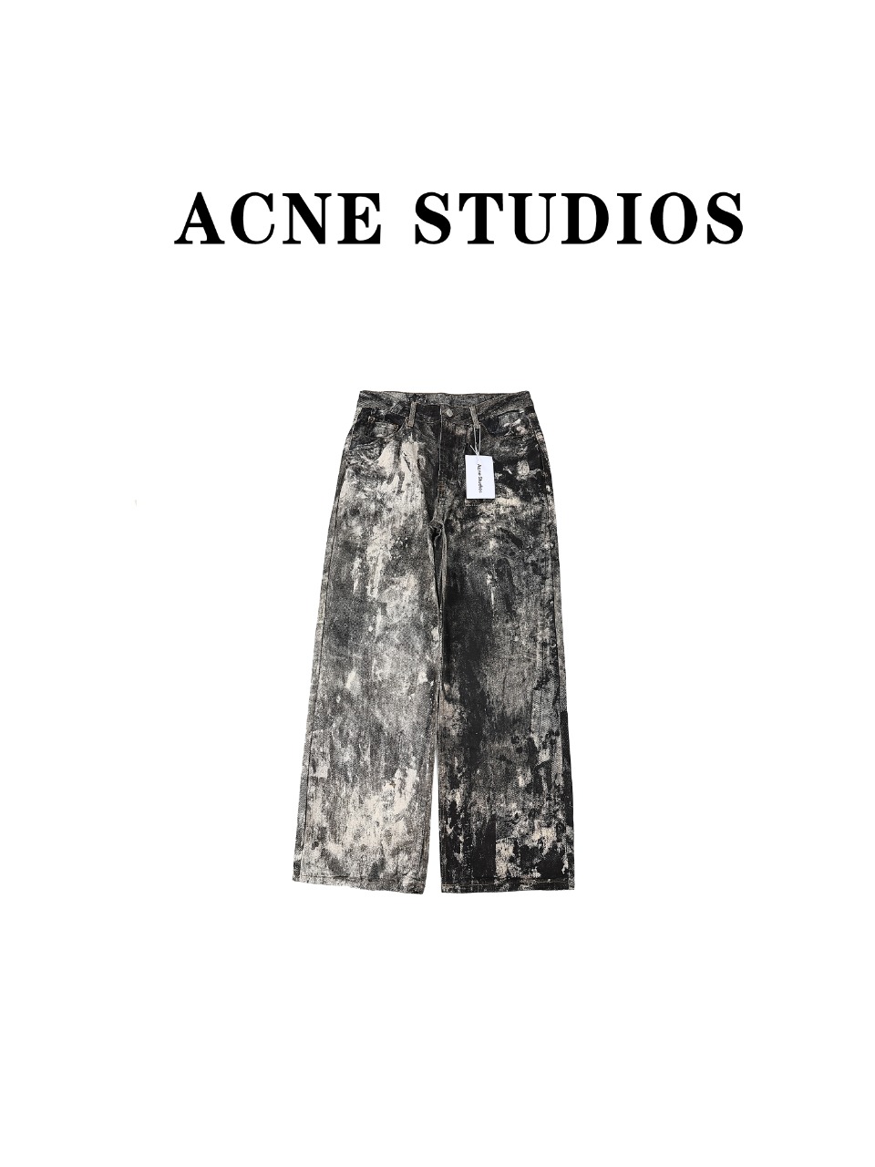 Acne Studios 24ss 废土风飞溅喷墨牛仔裤