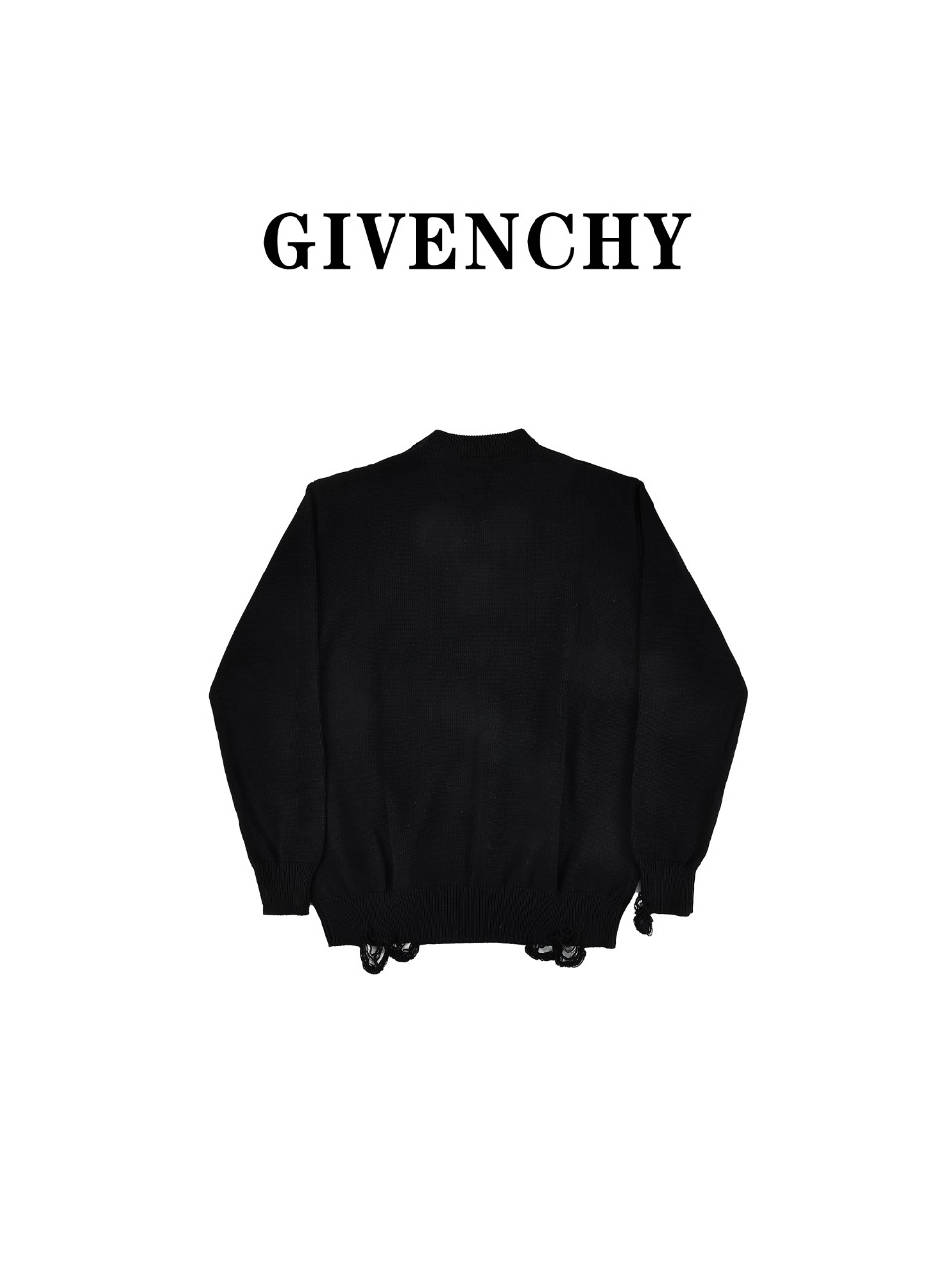 Givenchy/纪梵希24SS四星字母五角星破旧圆领毛衣