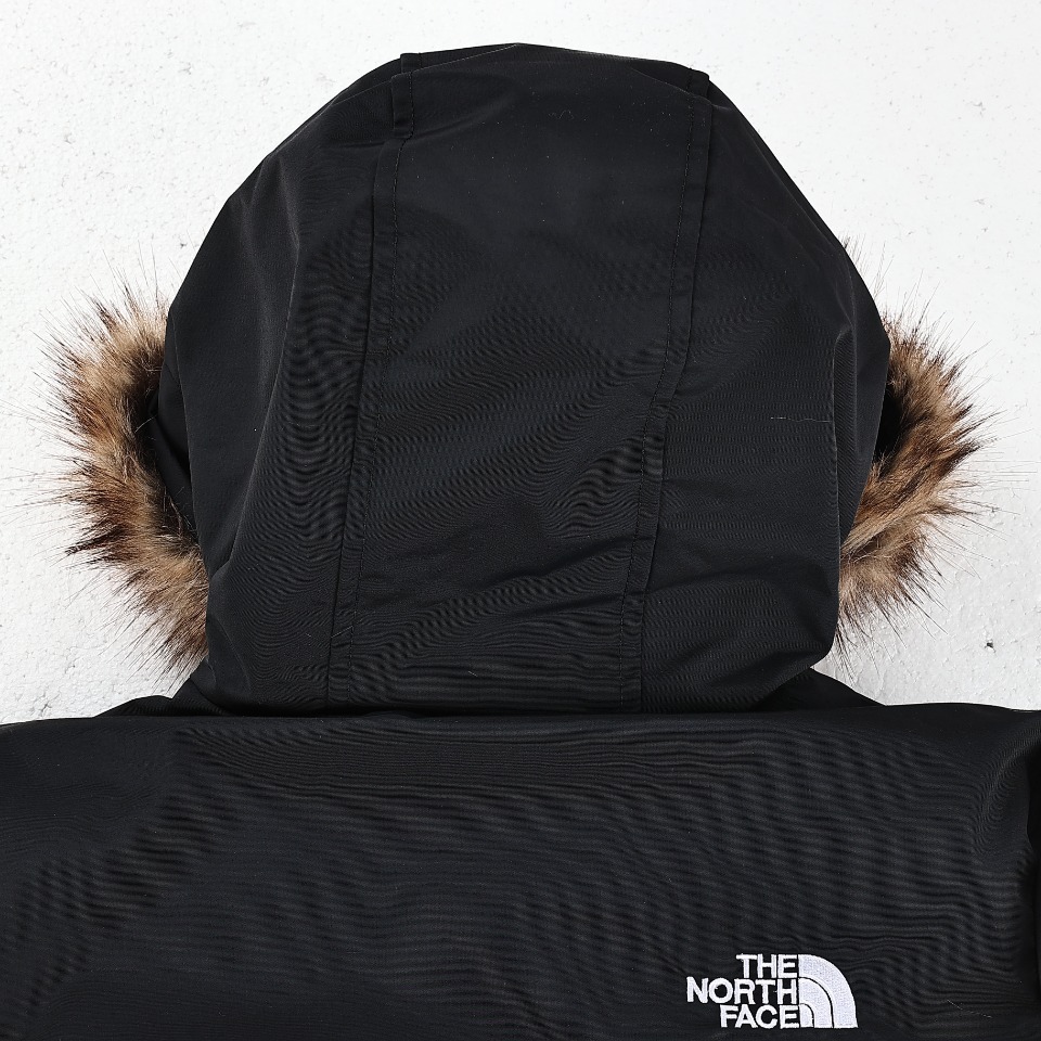 北面THE NORTH FACE 品牌Logo刺绣连帽毛领拉链羽绒服