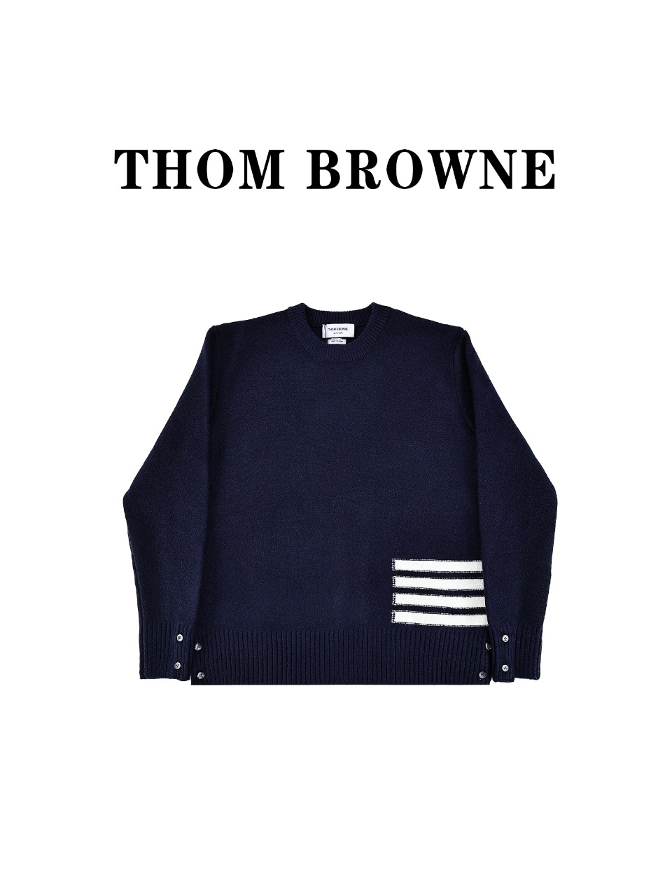 THOM BROWNE 汤姆布朗 TB 23ss新季产品四条纹圆领套头毛衣