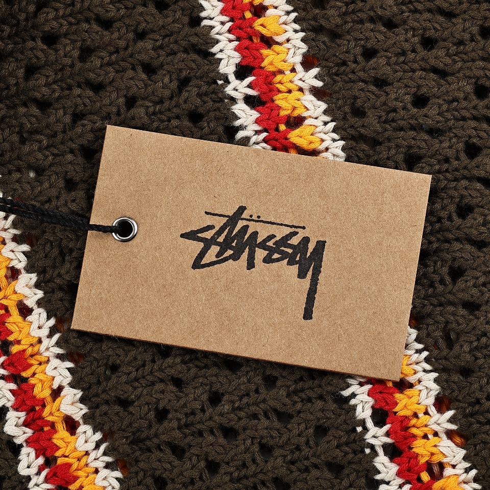 Stussy x Patta 联名款 SS24 新款徽标条纹宽松圆领毛衣