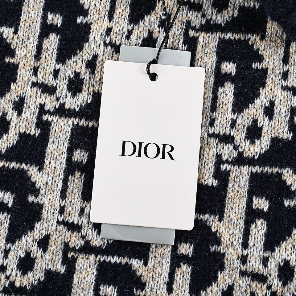 Dior/迪奥 24Fw CD 老花针织经典logo满印提花圆领毛衣