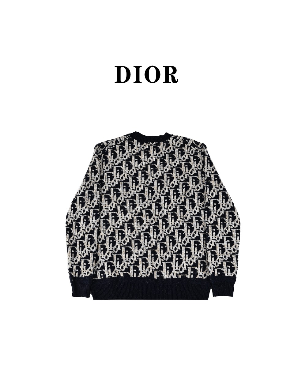 Dior/迪奥 24Fw CD 老花针织经典logo满印提花圆领毛衣