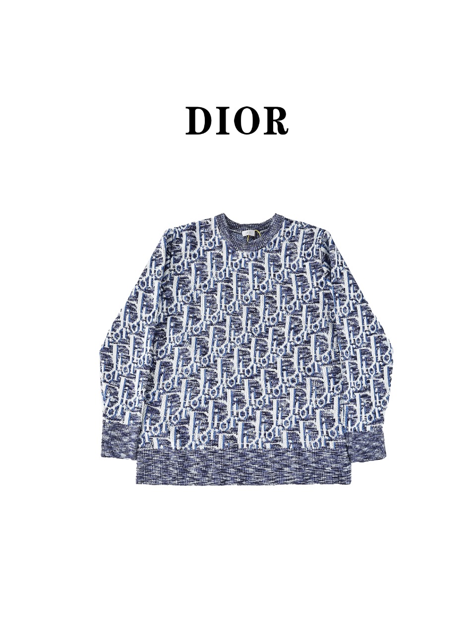 Dior/迪奥 24Fw CD 老花针织经典logo满印提花圆领毛衣