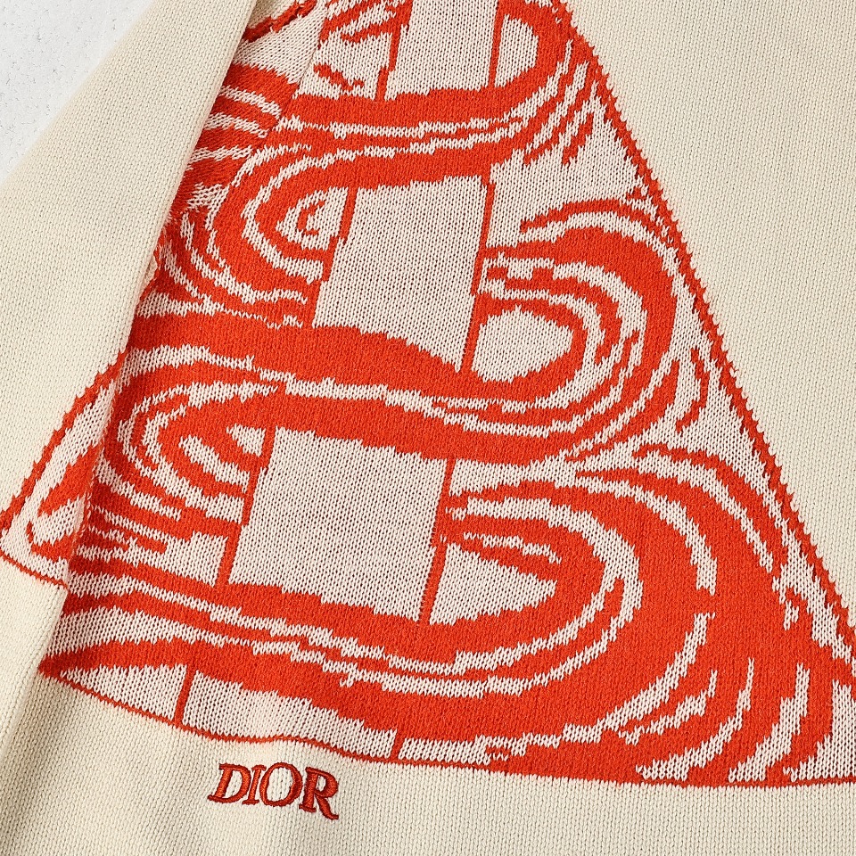 Dior/迪奥 24Fw CD 刺绣logo三角织线毛衣