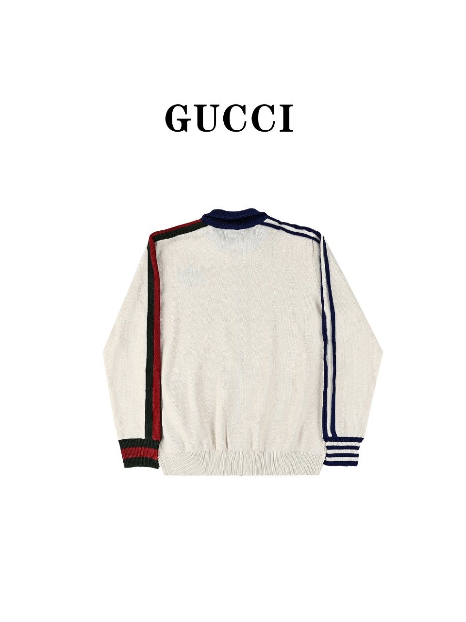 Gucci/古驰GUC & Adidas/阿迪达斯 24Fw 联名三叶草刺绣针织夹克外套