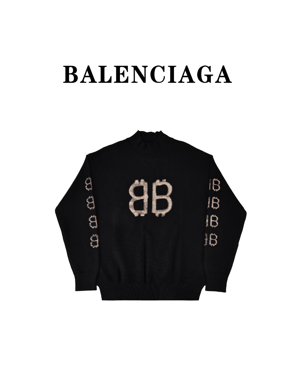 Balenciaga巴黎世家24FW比特币双B高领毛衣