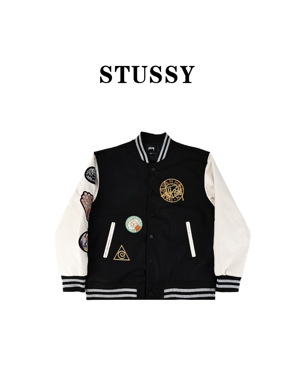 斯图西 Dries Van Noten x Stussy 22FW联名款 夹棉棒球服外套