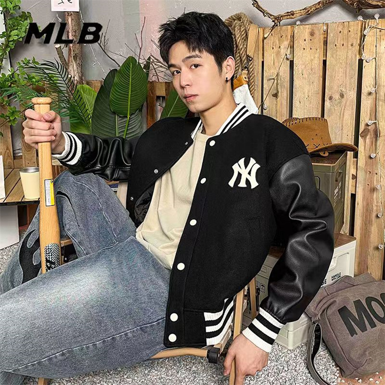 Luxurious MLB Baseball Jacket with Classic Logo Embroidery, Available in Various Colors and Sizes - 图片 1