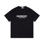 Burberry Clothing Shirts & Blouses T-Shirt Black White Printing Unisex Cotton Short Sleeve