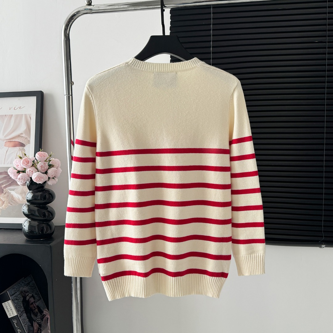 High-Quality Italian Imported Gucci Striped Sweaters in CDC M86 Section - 图片 2