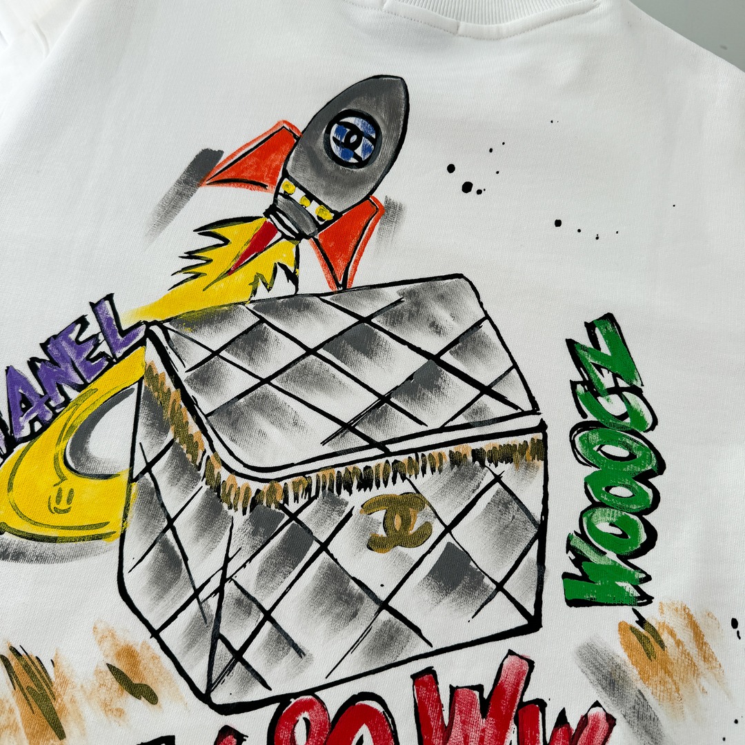 CDC W202: Hand-Painted Collar Clothes in Heavy Cotton Fabric, Black and White Options - 图片 4