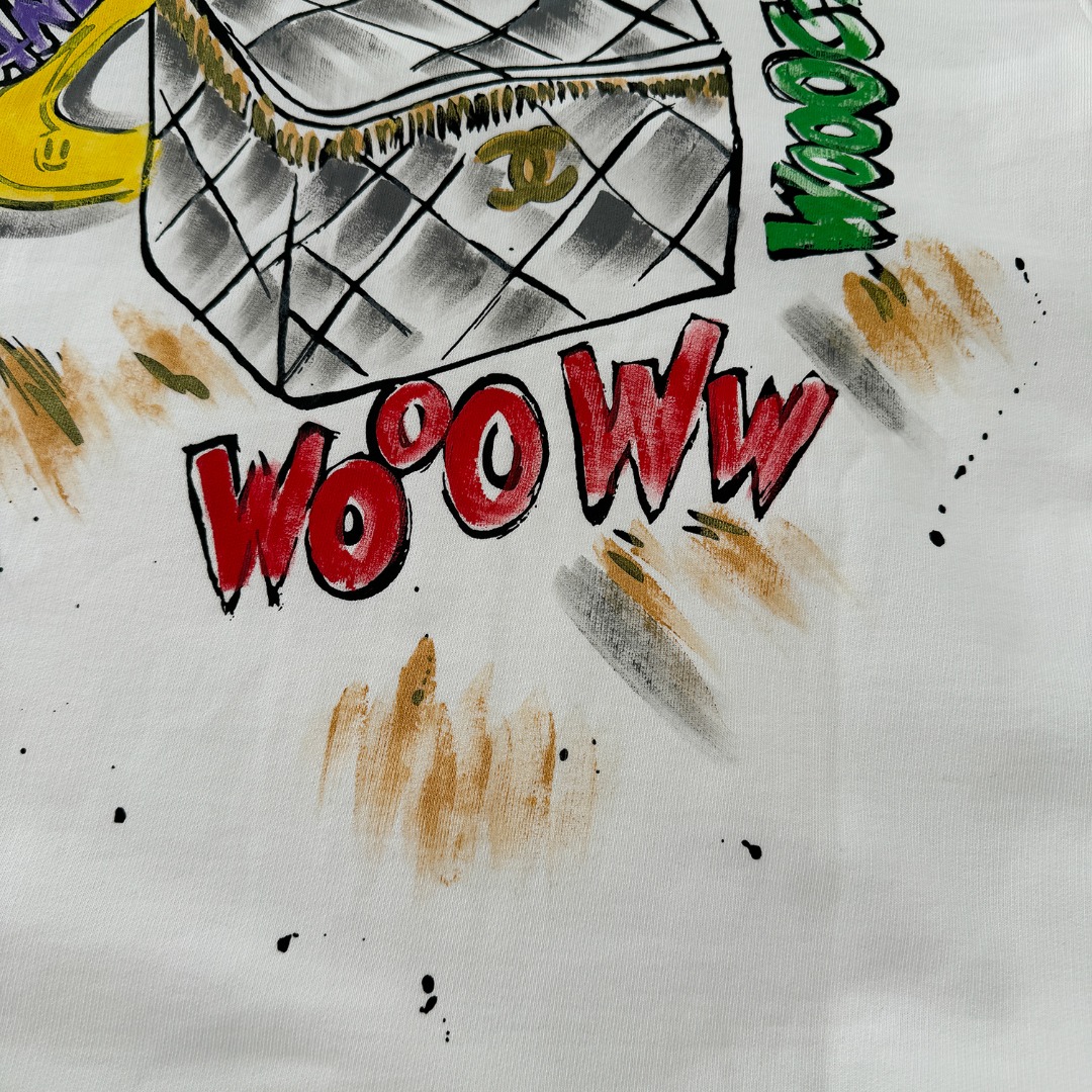 CDC W202: Hand-Painted Collar Clothes in Heavy Cotton Fabric, Black and White Options - 图片 3