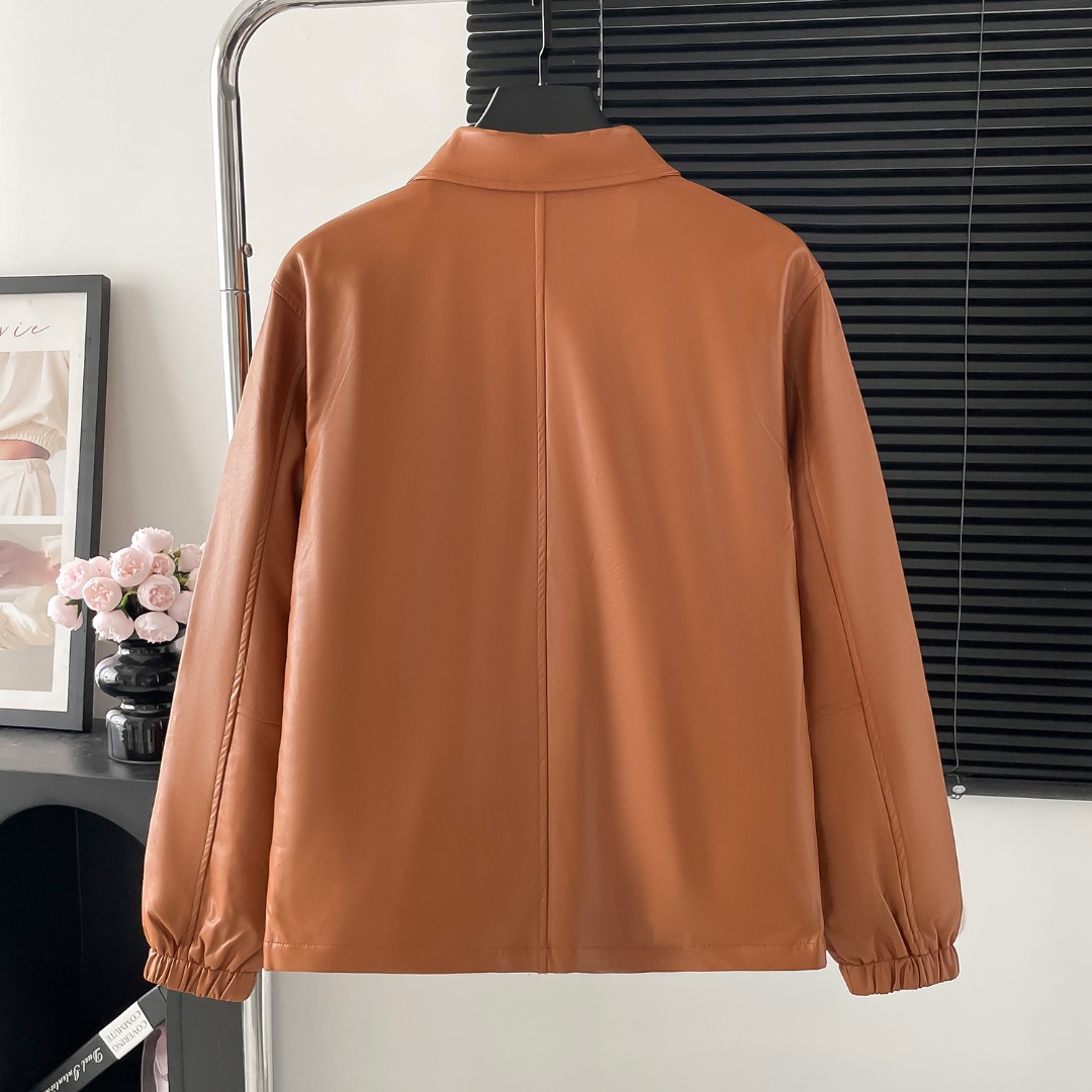 Fashion Jacket: Fendi Findi Findi, 2024 Autumn Leather Recreational Style, Lightweight & Wrinkle-Free. - 图片 2