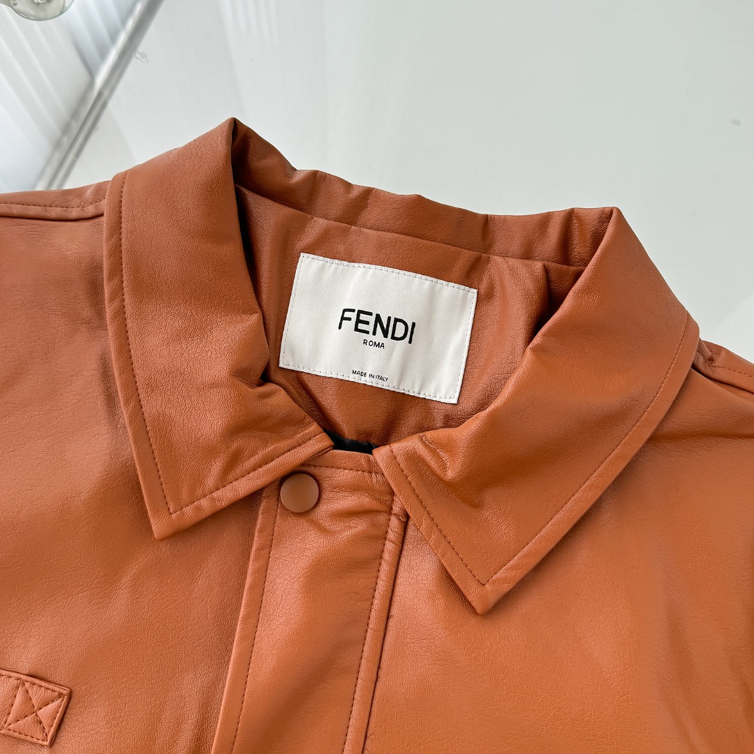 Fashion Jacket: Fendi Findi Findi, 2024 Autumn Leather Recreational Style, Lightweight & Wrinkle-Free. - 图片 3