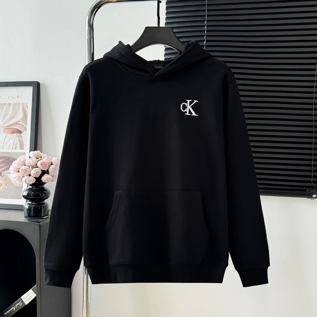 CDC W167: Embroidered CK Hoodie with Heavy Fabric and Detailed Design