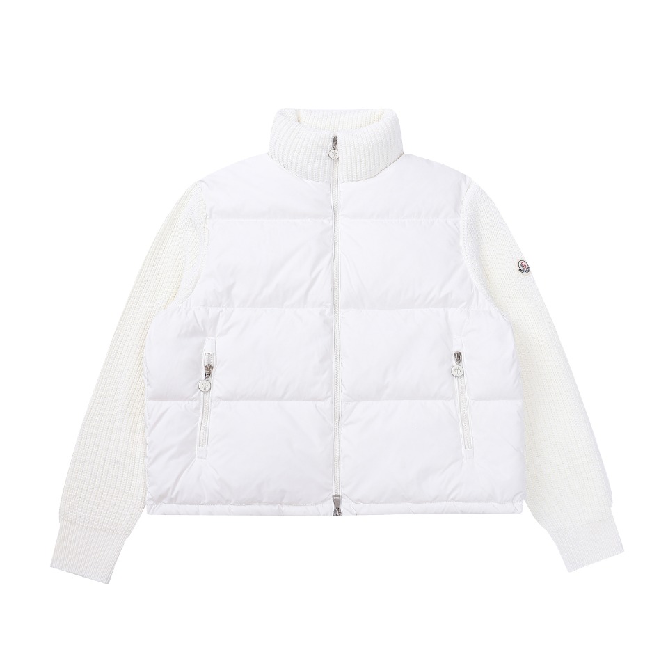 Modelo ~~F320 versión de compra por encargo Monclea Moncler cuello alto de punto combinado con plumón, cuello alto de p…