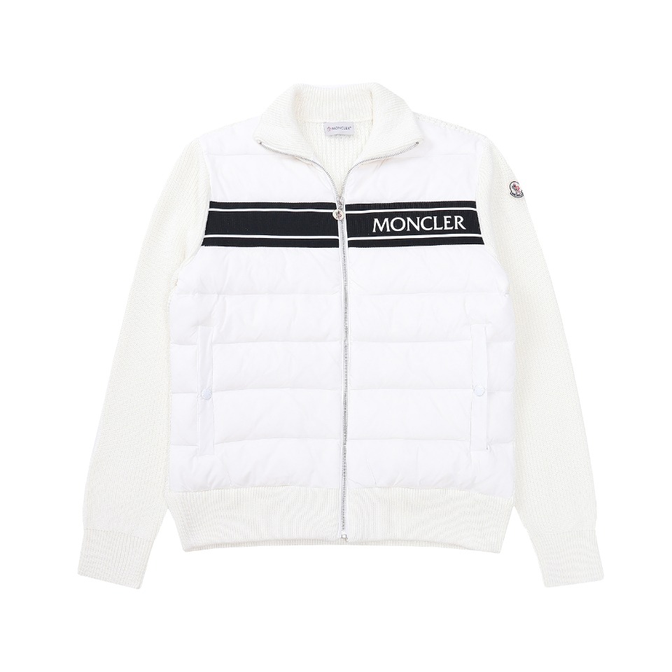 Modelo ~~F324 versión de compra por encargo Monclea Moncler cuello alto de punto combinado con plumón, cuello alto de p…