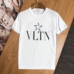Valentino Clothing T-Shirt Black White Cotton Mercerized Short Sleeve