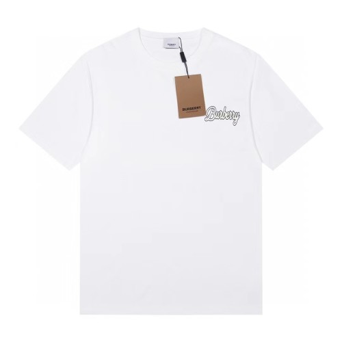 Burberry Clothing T-Shirt Black White Printing Unisex Cotton Fall/Winter Collection Fashion Short Sleeve