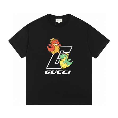 Gucci Summer Series Dragon Graphic T-Shirt, Cotton, Short Sleeve 1 Gucci Summer Series Dragon Graphic T-Shirt, Cotton, Short Sleeve
