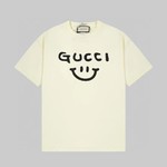 Gucci Clothing T-Shirt Apricot Color Black White Printing Unisex Spring/Summer Collection Fashion