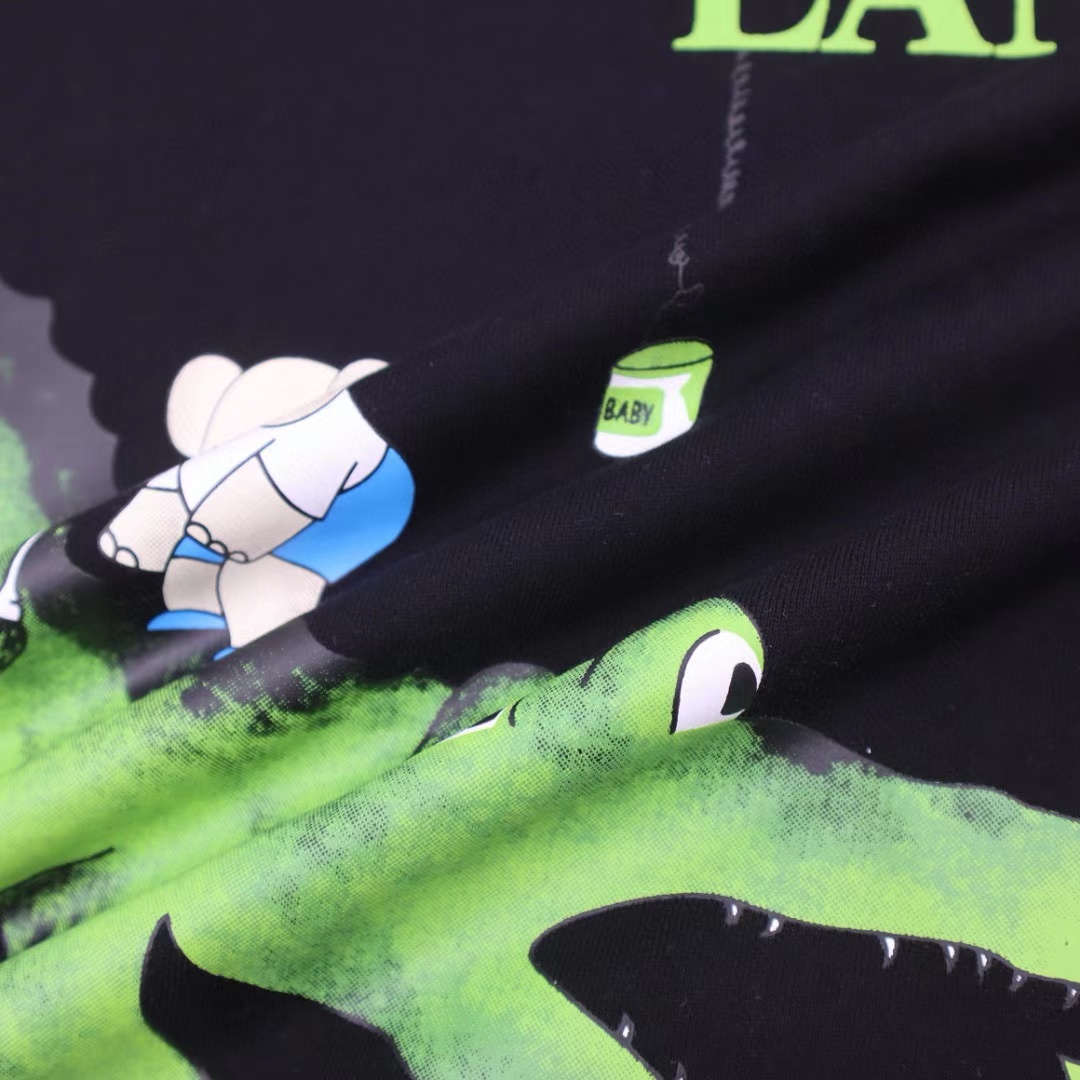 High-Quality Cotton Clothing with Digital Printing in Black and White, Various Sizes. - 图片 6