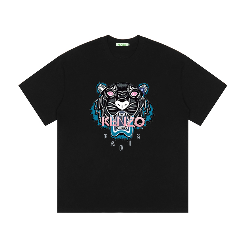 Camiseta de cuello redondo con estampado de cabeza de tigre KENZO, nueva primavera 2020, estampado de LOGO personalizad…