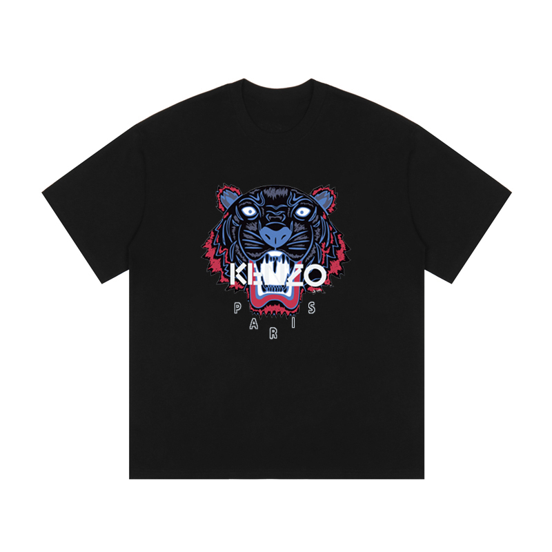 Camiseta de cuello redondo con estampado de cabeza de tigre KENZO, nueva primavera 2020, estampado de LOGO personalizad…