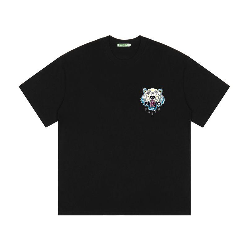 Camiseta de manga corta con cuello redondo y estampado de cabeza de tigre pequeño KENZO, nueva primavera 2020, estampad…