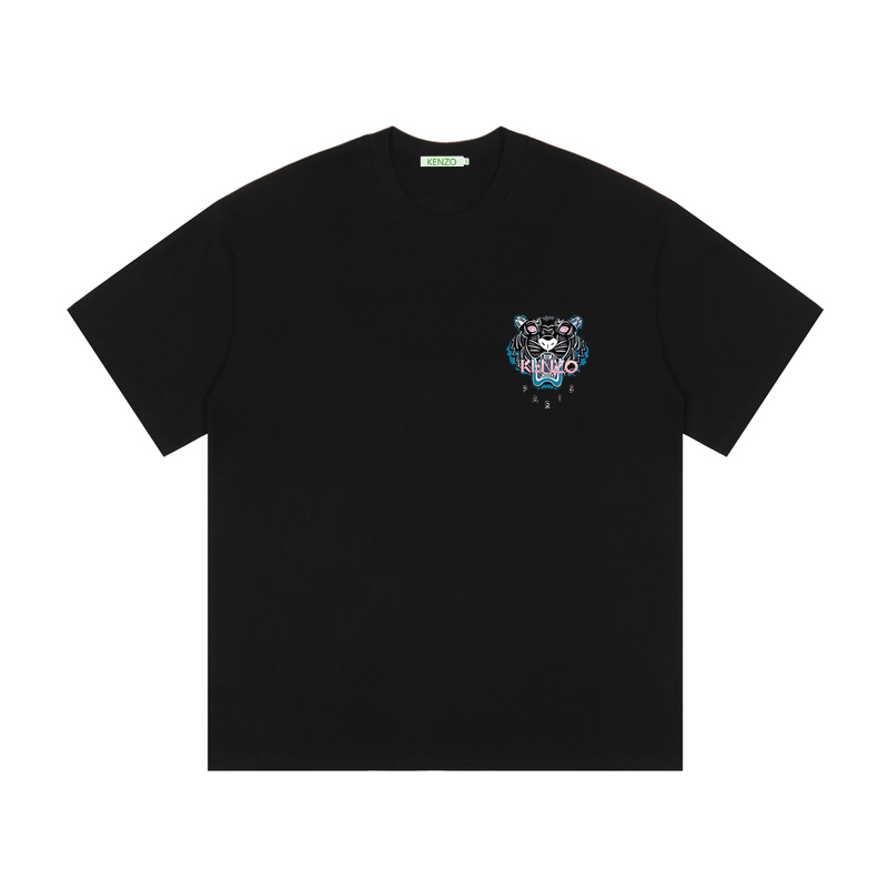 Camiseta de manga corta con cuello redondo y estampado de cabeza de tigre pequeño KENZO, nueva primavera 2020, estampad…