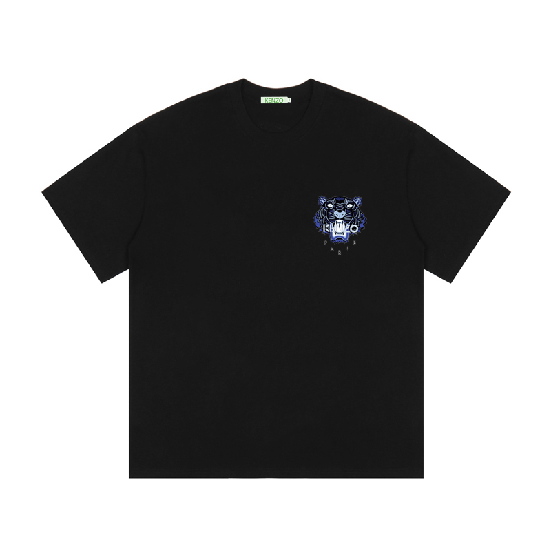 Camiseta de manga corta con cuello redondo y estampado de cabeza de tigre pequeño KENZO, nueva primavera 2020, estampad…