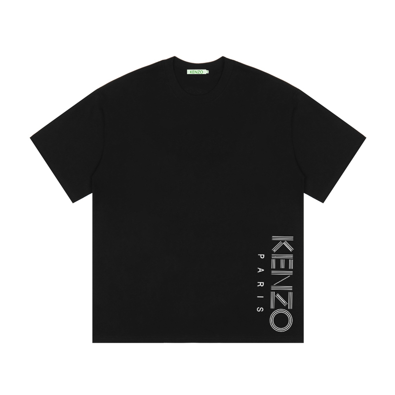 Camiseta de manga corta con cuello redondo y estampado de cabeza de tigre KENZO, nueva primavera 2020, estampado de LOG…