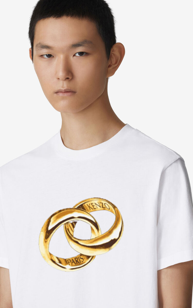 Camiseta de manga corta con cuello redondo y estampado de anillo KENZO, nueva primavera 2020, estampado de LOGO persona…