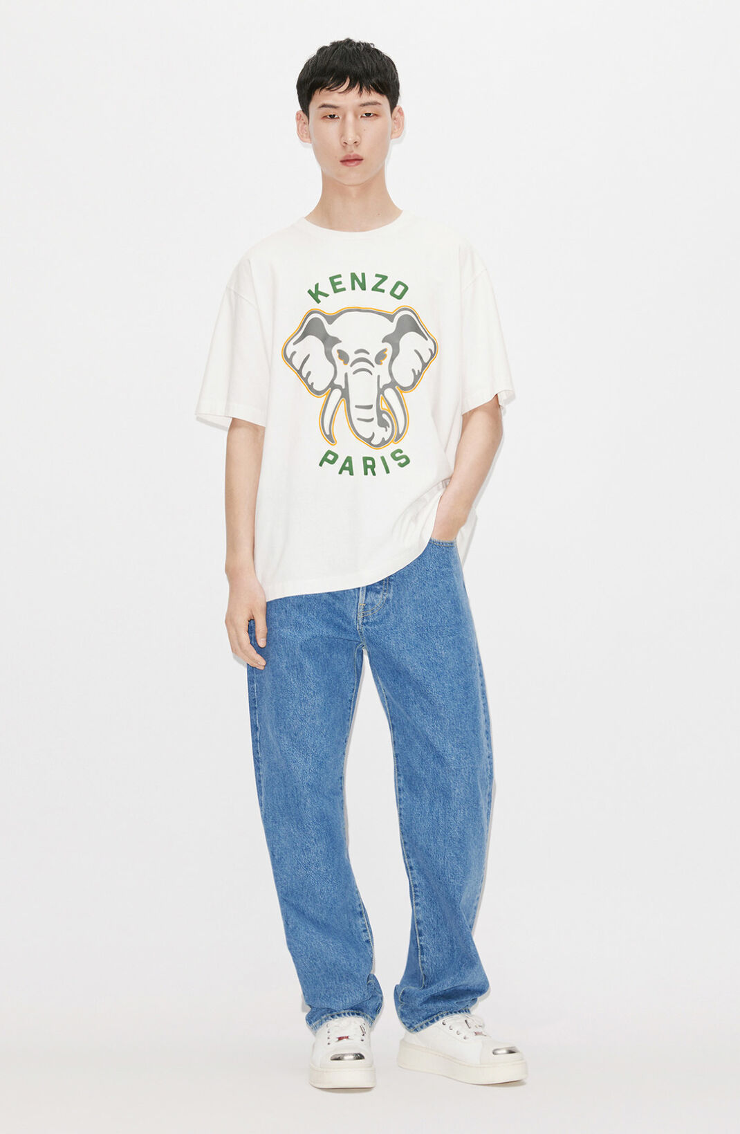高田贤三 (Kenzo) 'KENZO ELEPHANT' 'VARSITY JUNGLE' OVERSIZE T-SHIRT 大象印花LOGO 颜色：黑色 红色 杏色 藏蓝色 白色 尺码：M L XL XXL 三标齐 款号：K47