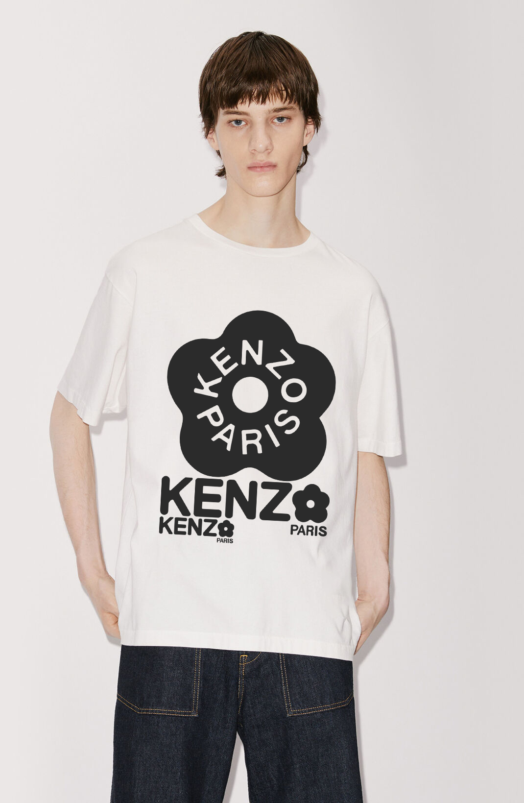 Kenzo Camiseta 'BOKE FLOWER' de la jungla universitaria 2.0. Colores: negro, albaricoque, blanco. Tallas: M L XL XXL. T…