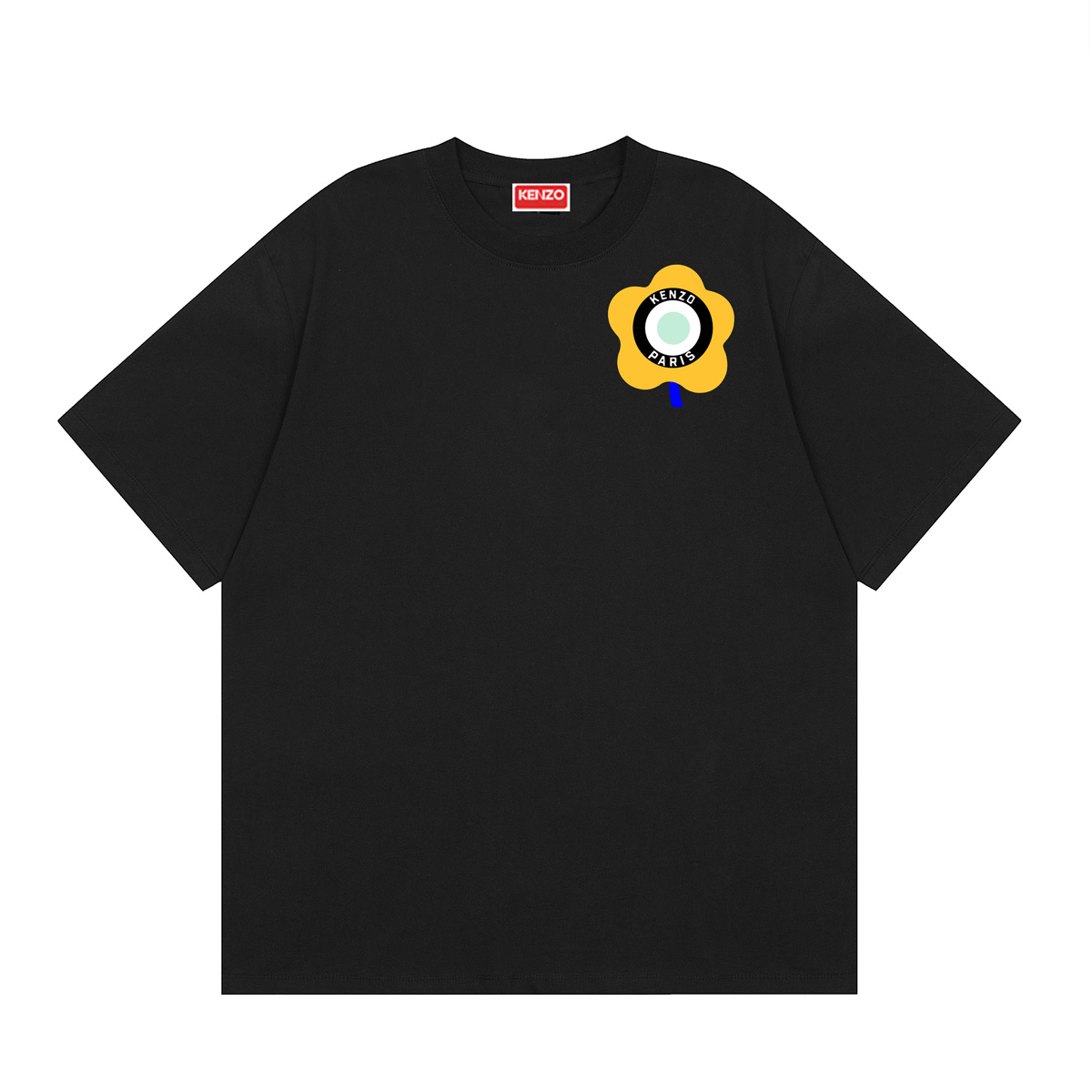 Camiseta de manga corta casual KENZO Otoño Temprano 23 unisex, con patrón de flores. Esta camiseta rinde home…