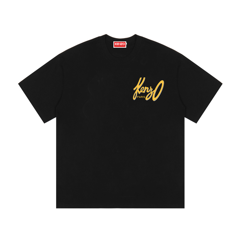 Camiseta de manga corta casual y de moda KENZO Otoño/Invierno 23, unisex, con patrón de letras, colores: negro, albaric…