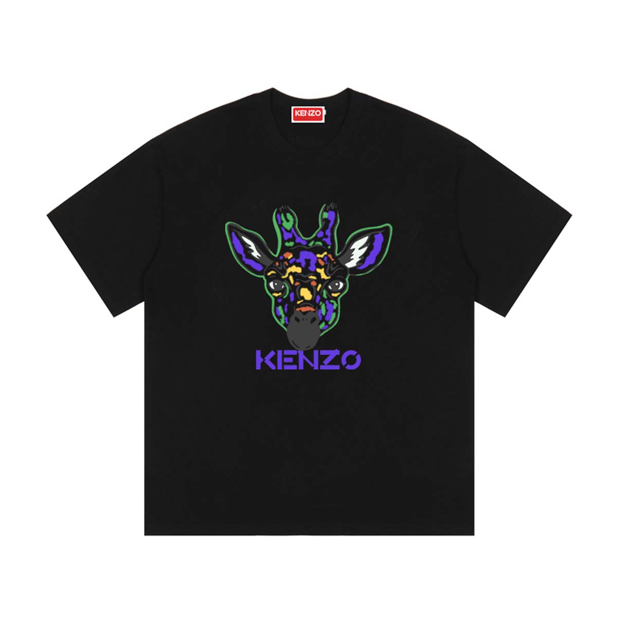 KENZO 长颈鹿印花棉T恤 颜色：黑色 白色 杏色 尺码：M L XL XXL 三标齐 款号：K80